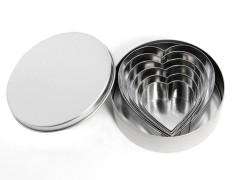 RH6009 High Quality Stainless Steel 6 pcs Heart Cookie Cutter Set with Tin Box图2