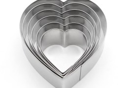 RH6009 High Quality Stainless Steel 6 pcs Heart Cookie Cutter Set with Tin Box图3