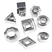 Stainless Steel 24 pcs Geometric figure Cookie Cutter Set with Tin Box