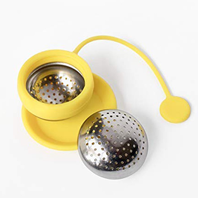 Round ball stainless steel tea separator with silica gel tray set图2