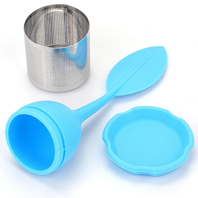 Silica gel leaf type stainless steel tea separator with silica gel tray set of 3 pieces图2