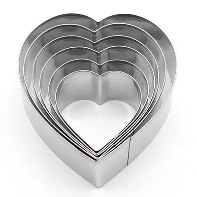 RH6009 High Quality Stainless Steel 6 pcs Heart Cookie Cutter Set with Tin Box图5