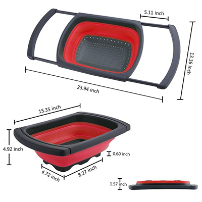 Collapsible Kitchen Colander - Over the Sink Kitchen Strainer图4