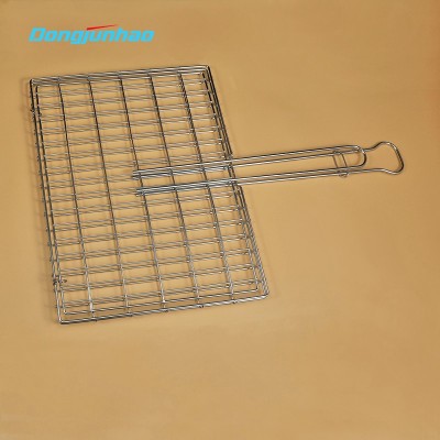 Barbecue grill net with wood handle wire basket portable cooking fish meat tools for outdoor picnic图4