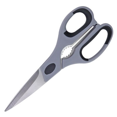 Stainless steel kitchen scissors cutting chicken bone scissors with walnut nut clip scissors manufac图5