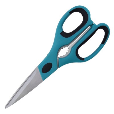 Stainless steel kitchen scissors cutting chicken bone scissors with walnut nut clip scissors manufac图8