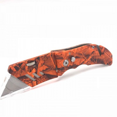China manufacturer factory camouflage aluminum handle utility knife folding图2