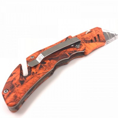 China manufacturer factory camouflage aluminum handle utility knife folding图4
