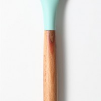 silicone wood handle soup spoon