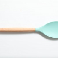 silicone wood handle salad spoon