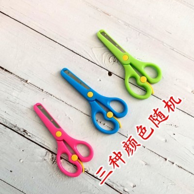 Foreign trade wholesale children's scissors round head spring students manual safety scissors图4