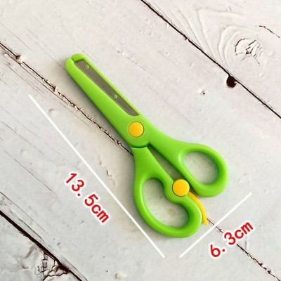 Foreign trade wholesale children's scissors round head spring students manual safety scissors图2