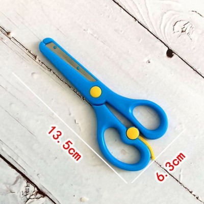 Foreign trade wholesale children's scissors round head spring students manual safety scissors图3