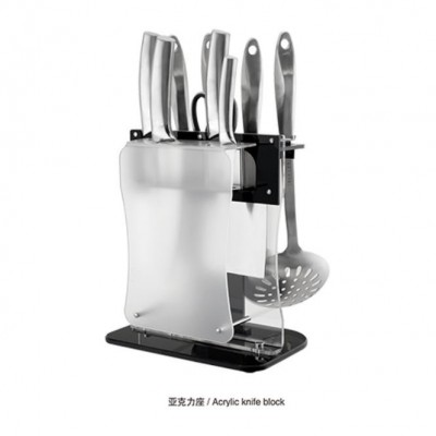Stainless steel kitchenware 9 sets acrylic knife holder can be customized图5