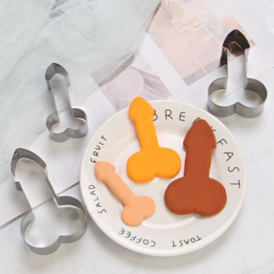 2019 Valentine Set of 3 Penis Shape Stainless Steel JJ Cookie Cutter Set, Cake Fondant Adult Biscuit图3