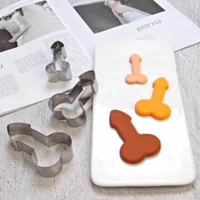 2019 Valentine Set of 3 Penis Shape Stainless Steel JJ Cookie Cutter Set, Cake Fondant Adult Biscuit图5