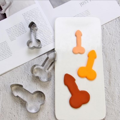 2019 Valentine Set of 3 Penis Shape Stainless Steel JJ Cookie Cutter Set, Cake Fondant Adult Biscuit图4