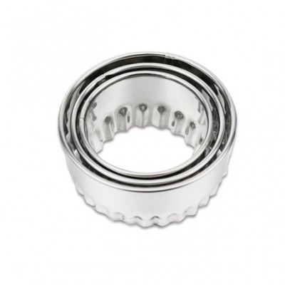 Stainless steel round dumpling skin mould pattern three-piece set dumpling skin cutter Kitchen wonto图3