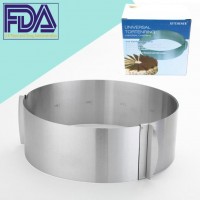 Stainless steel mousse ring color box Round cake holder 6-12 "telescopic adjustment cake mold b