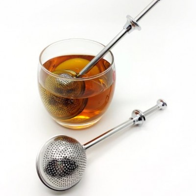 The handle presses 304 stainless steel tea septum telescopic needle tube tea ball infuser tea strain图2