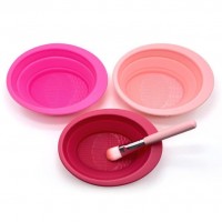 Oval folding makeup brush brush pad Makeup brush cleaning silica gel brush cleaning plate Beauty mak