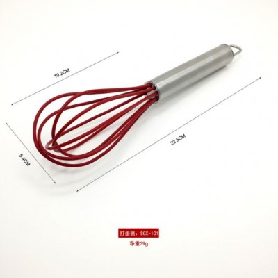 Stainless steel silicone whisk Cream butter hand blender Household cake baking tool图2