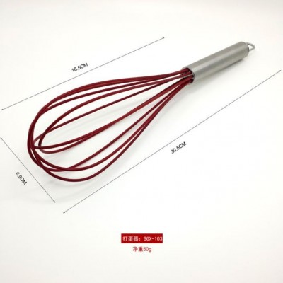 Stainless steel silicone whisk Cream butter hand blender Household cake baking tool图4
