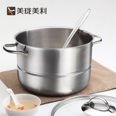 Household size thickening 304 stainless steel steamer steaming drawer Steamed steamed stuffed bun st图3