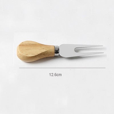 4pcs rubber wood handle stainless steel cheese knife set图4