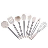 Silica gel tail buckle household silica gel kitchenware set 8 sets of stainless steel tube handle sp