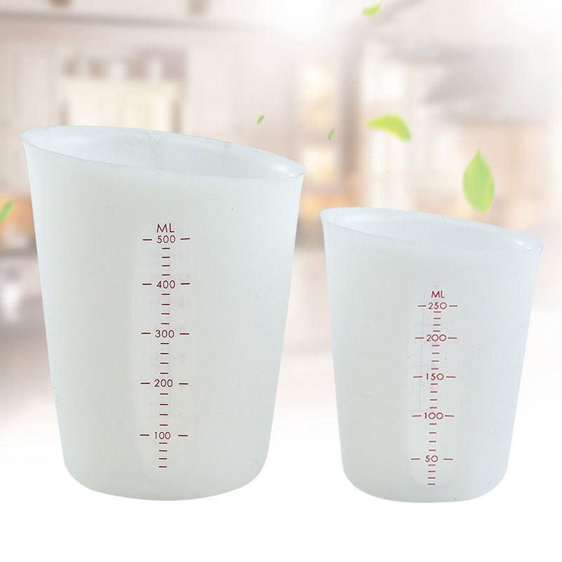 Silicone measuring cup visible semi-permeable double graduated ML/ oz kitchen baking utensils ML/O图2