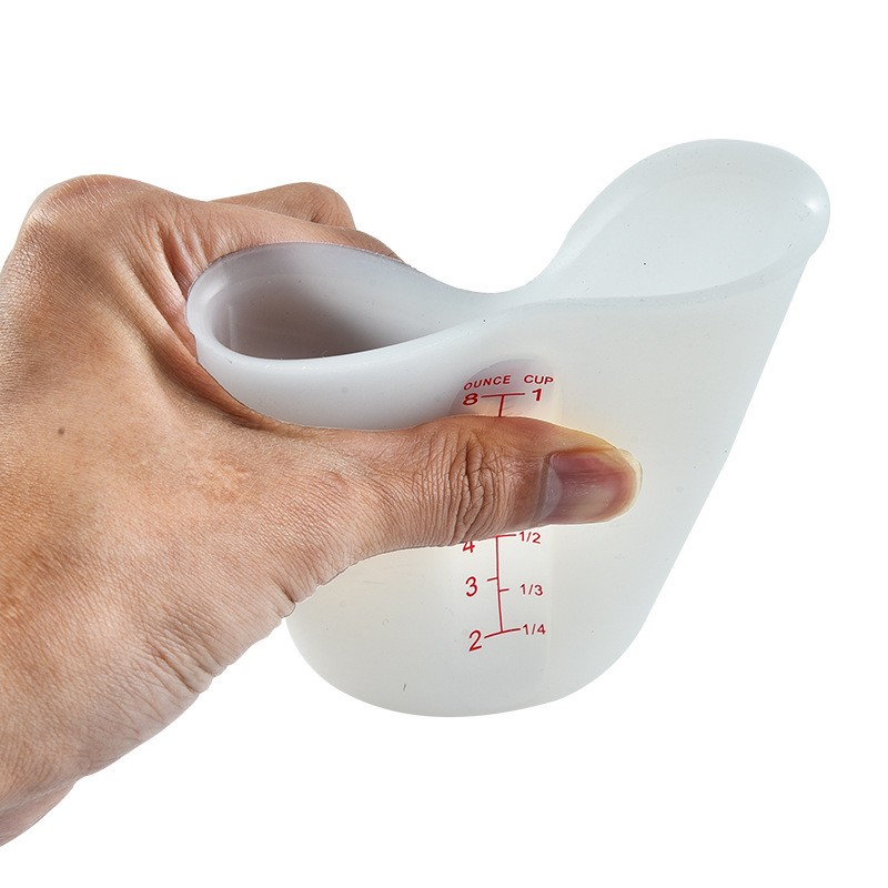 Silicone measuring cup visible semi-permeable double graduated ML/ oz kitchen baking utensils ML/O图4