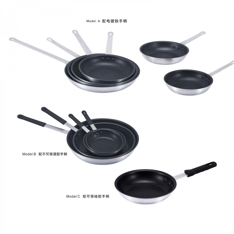 Aluminium Fry Pan Flared Rim Non-Stick Inside Sanded Outside Frying Pans Cookware图4