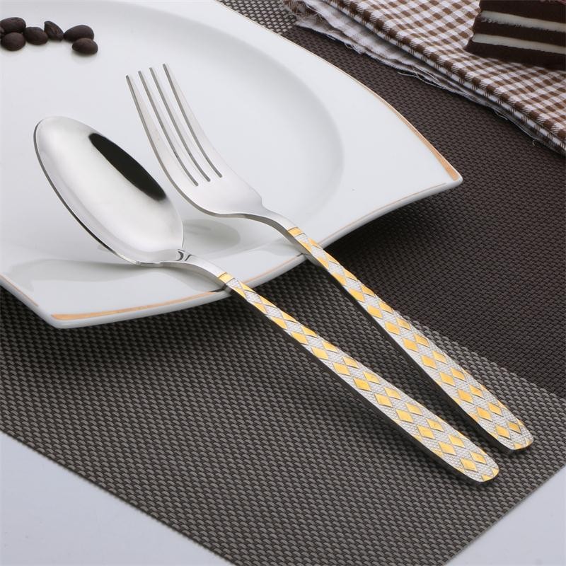 Stainless steel western kitchen knife, fork and spoon household tableware set of three pieces图4