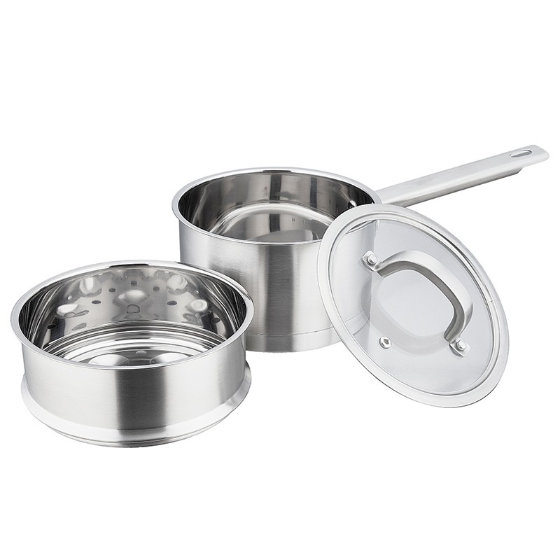 16cm stainless steel European style sauce pan with steamer图2