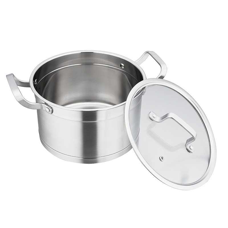 18/8 stainless steel straight stock pot with bull head design图3