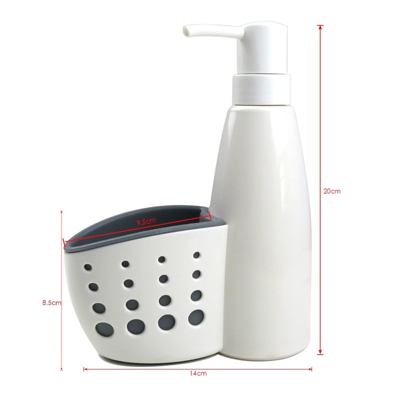 Jianhong soap pump for Countertop and dispenser with perforated sponge stand图5