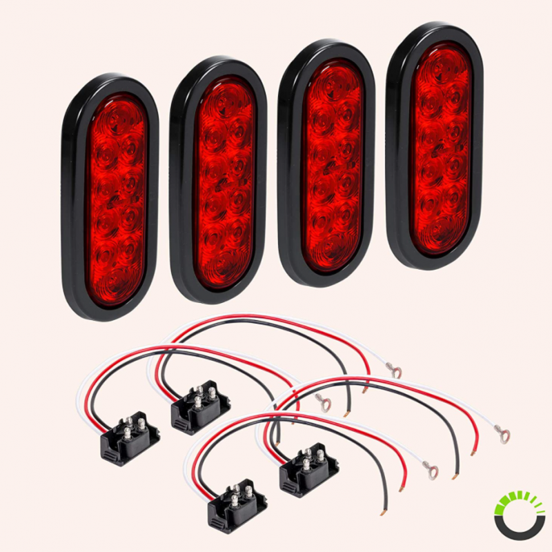 6 inch  Dark Red Lens Red LED Grommet mount 10pcs SMD With Plug图5