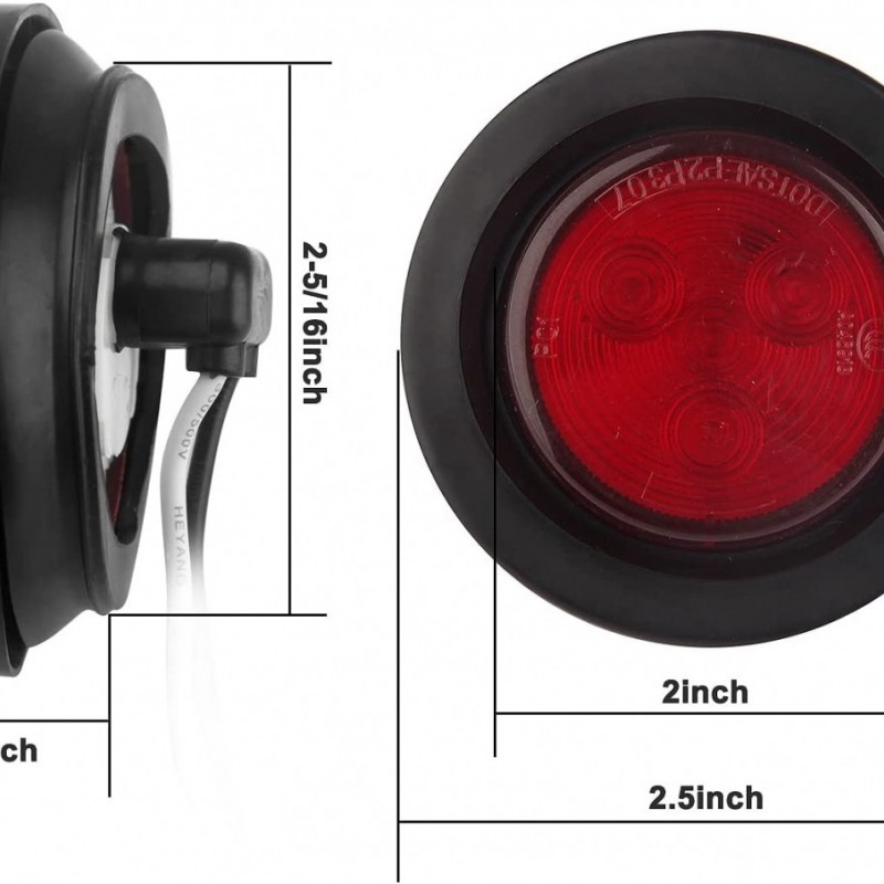 2 Inch Round Led Marker Lights, 2 Inch Round Trailer LED Side Marker and Clearance Marker Lights图2