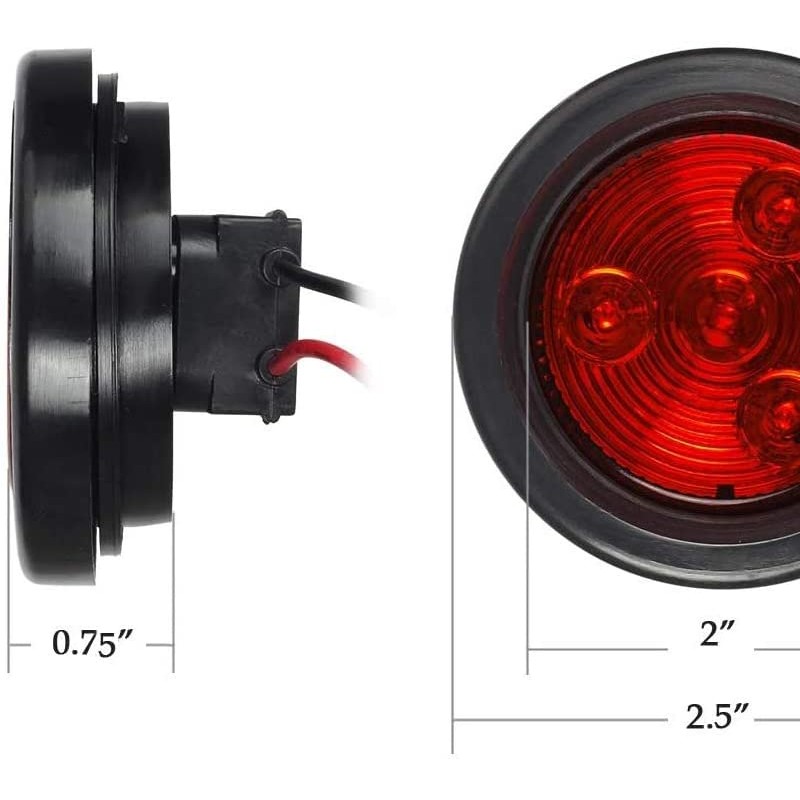 2 inch Round Marker Light Kit - RED图3