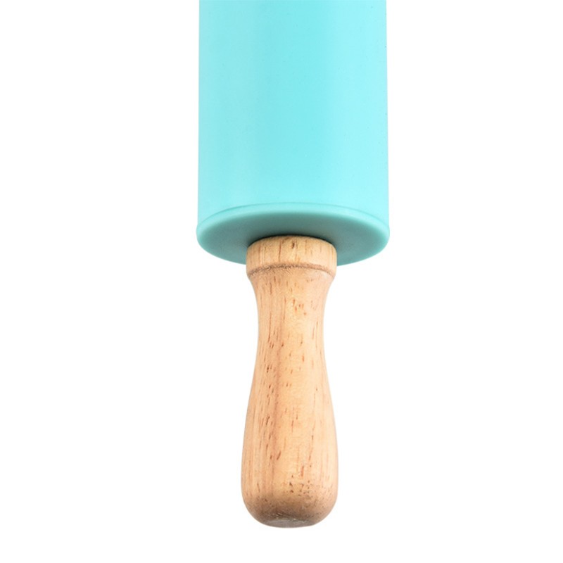 Jianhong Mini Rolling Pin, Kids Wooden Handle Rolling Pin Silicone Rolling Pins for Home Kitchen图5