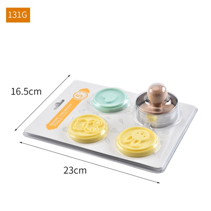 Jianhong Silicone Cookie Stamp Set with Cookie Cutter Fondant Embosser Stamp Round Fondant Stamp图5