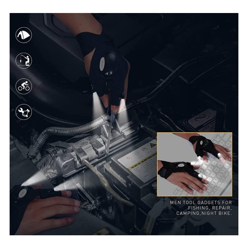 LED Flashlight Glove Gifts for Men Father Day Outdoor Fishing Gloves图6