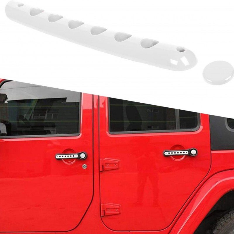 Side Door Handle Insert Grab Handle & Push Button Knobs Cover Trim Fit for Jeep Wrangler JK JKU图5