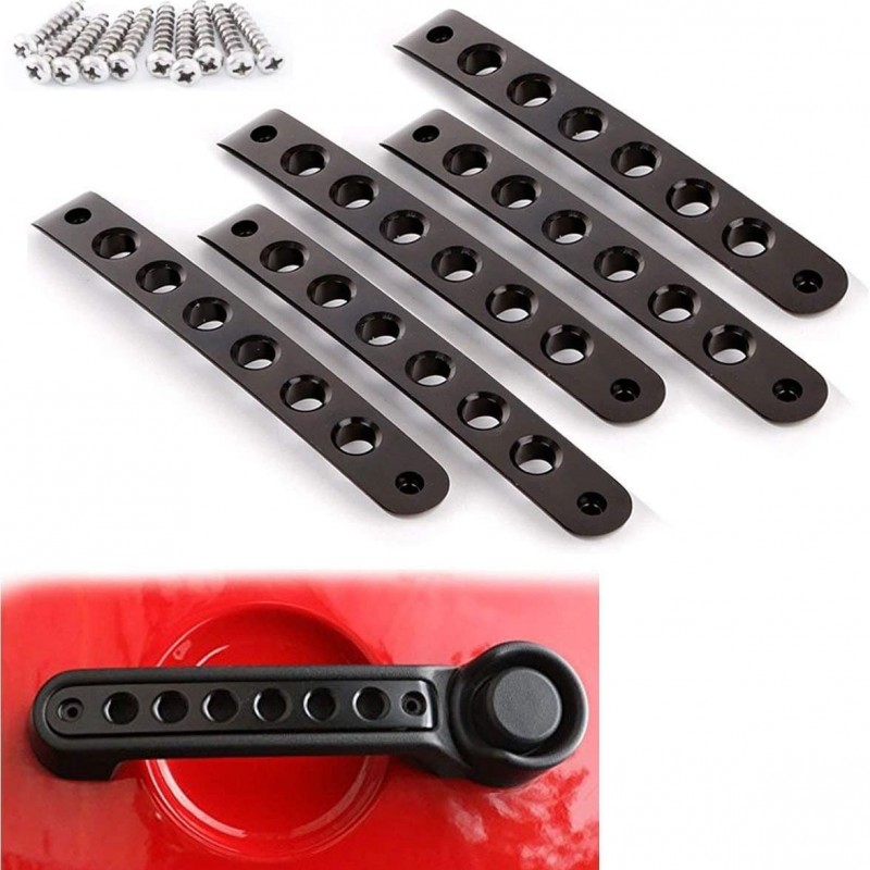 Side Door Handle Insert Grab Handle & Push Button Knobs Cover Trim Fit for Jeep Wrangler JK JKU图6