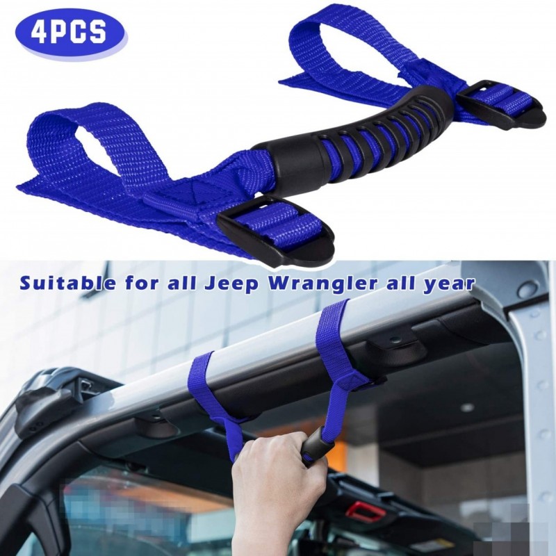 4 x Roll Bar Grab Handles Grip Handle for Jeep Wrangler YJ TJ JK JKU JL JLU Sports图3