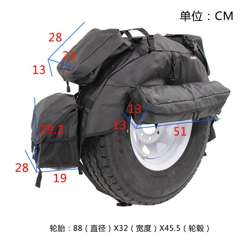 Spare Tire Trash Bag Outdoors Storage Bag for Wrangler UTV SUV RV Truck Off-Road Recovery Gear Adjus图4