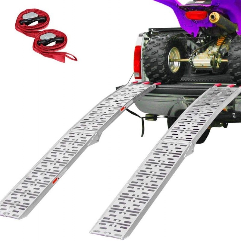 Aluminum Folding Heavy Duty Load Ramp Fold Motorcycle Ramp with Legs Supports图3