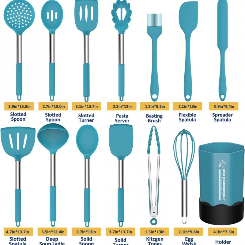 Silicone Cooking Utensil Set, Fungun Non-stick Kitchen Utensil 24 Pcs Cooking Utensils Set图2