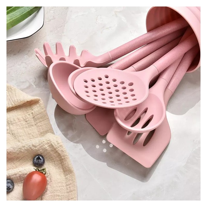 7pcs Silicone Kitchen Utensils Set cookware set gadget Heat Resistant Silicone Cooking Utensil Set图3